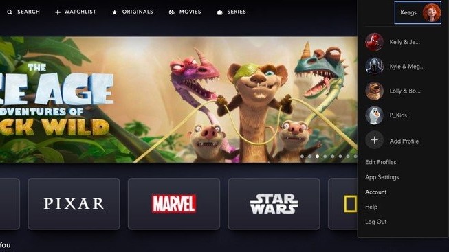 Captura de pantalla de Disney Plus