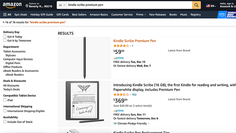 Bolígrafo Amazon Kindle Scribe
