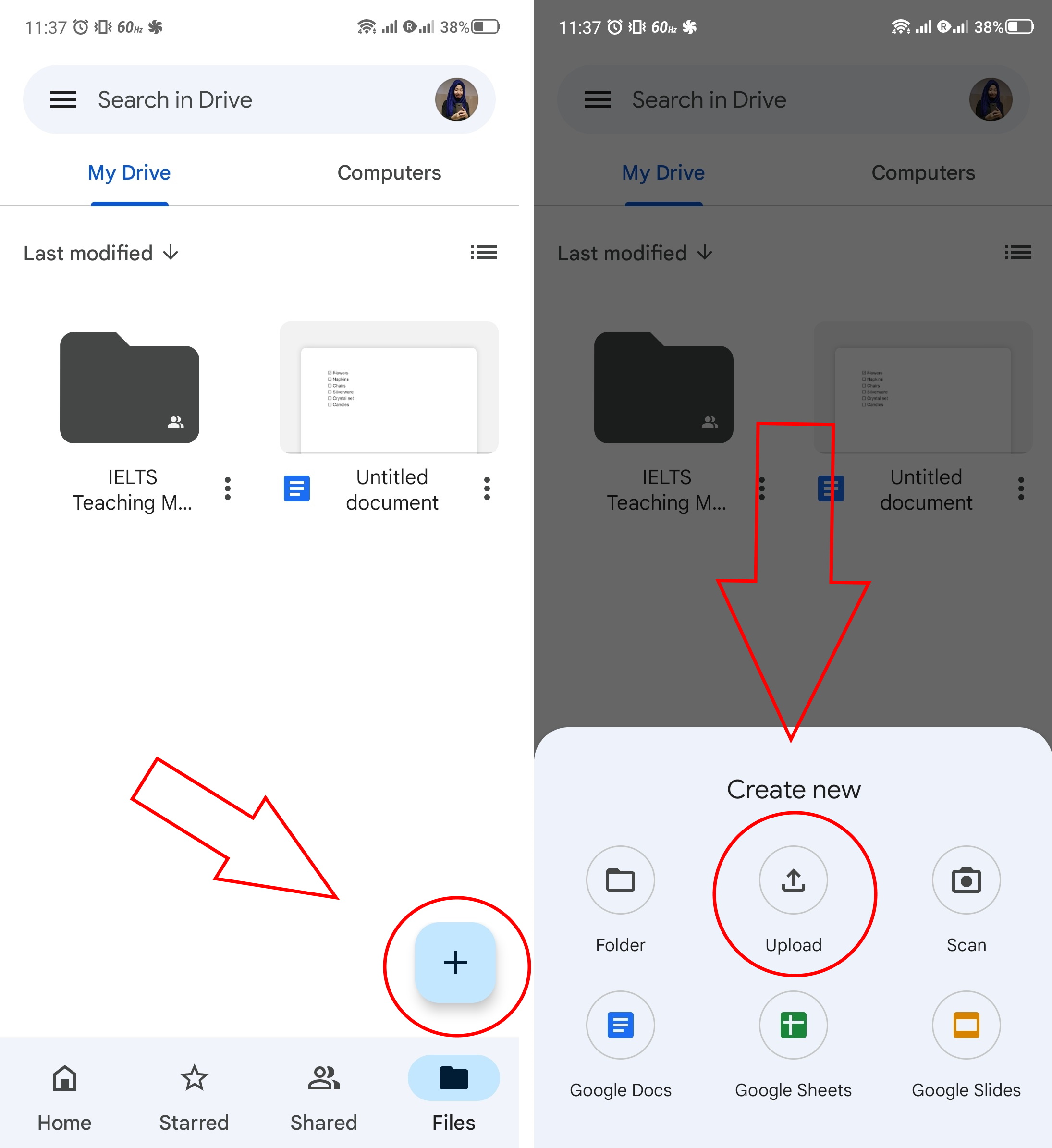 Pasos para subir archivos a Google Drive para Android