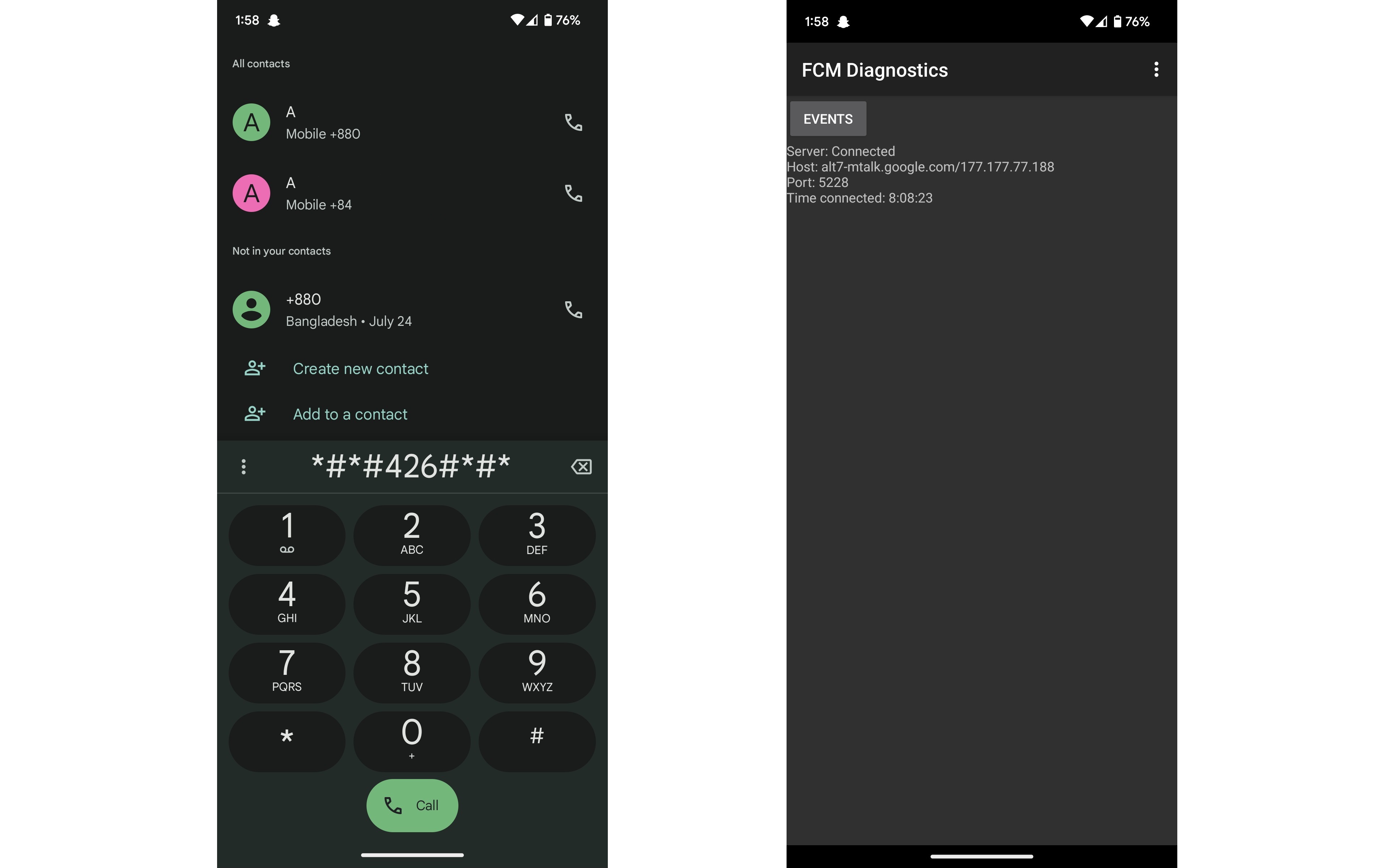 Cómo ejecutar el diagnóstico de Google Play mediante los códigos de marcado de Android