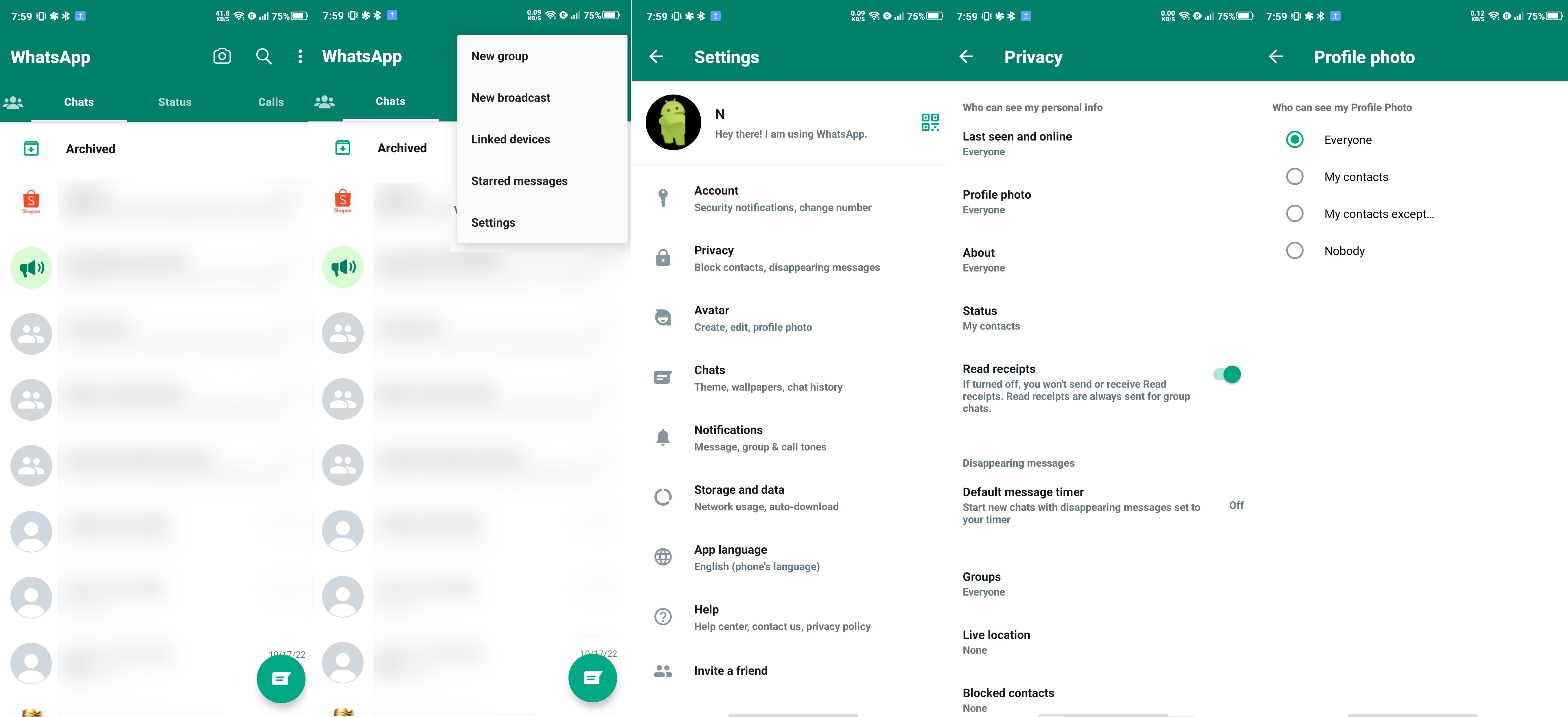 Cómo cambiar la configuración de privacidad de su foto de perfil en WhatsApp para Android