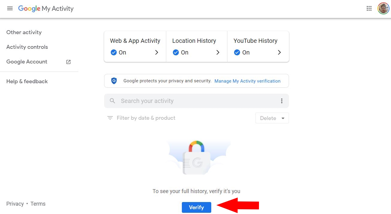 Verifica la identidad para editar la actividad de Google